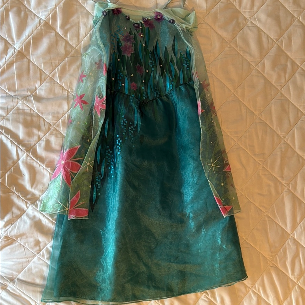 Girls Teal Floral Tulle Dress
